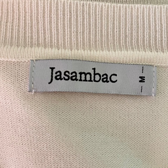 Women’s size medium Jasambac cream colored shirt sleeved shrug - Picture 5 of 8